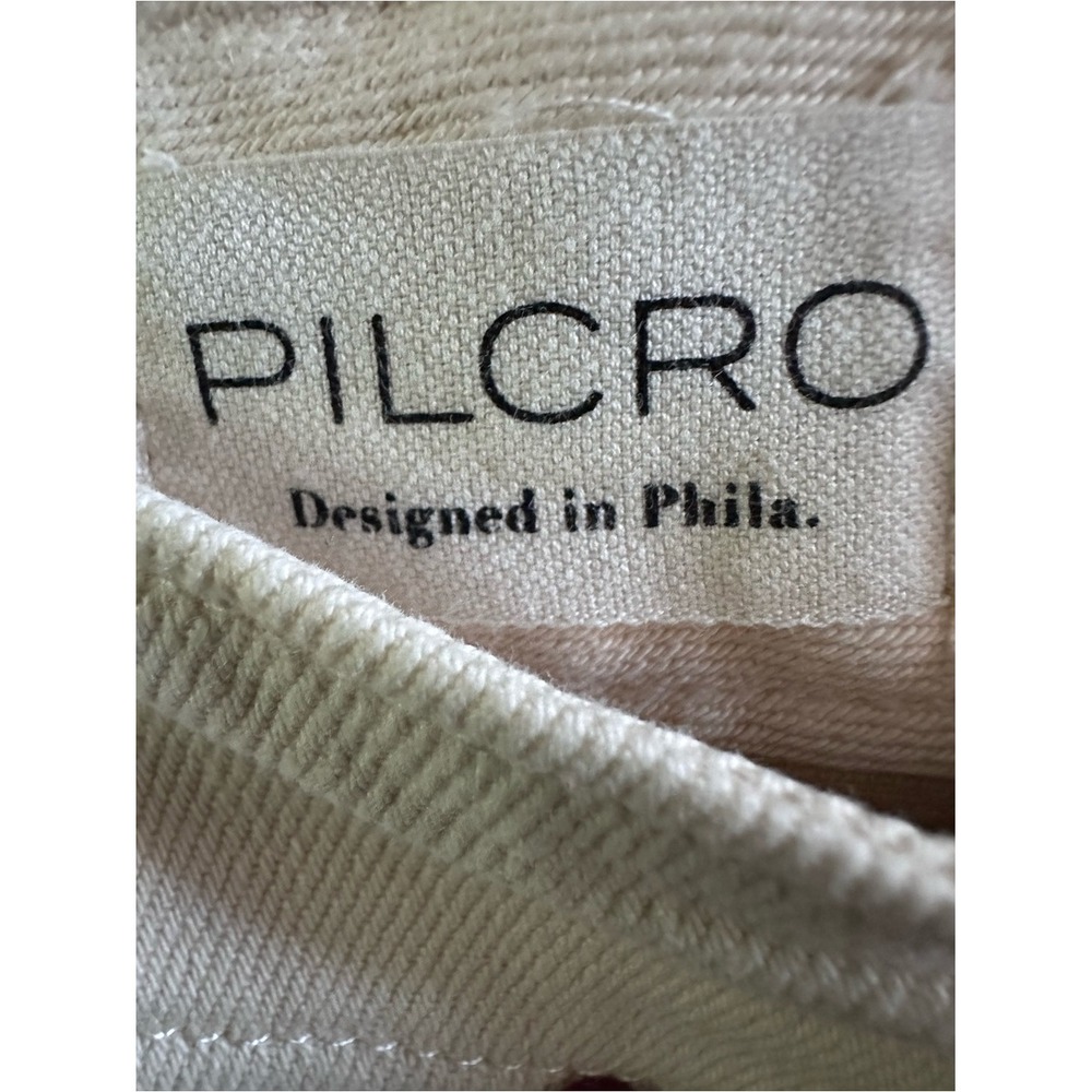 Pilcro Lace-Up Wide Leg Crop Pants Cream Hemp Cotton Blend Size 27 - Picture 3 of 12